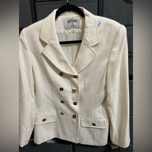 Kasper Women's Ivory Double-Breasted Blazer